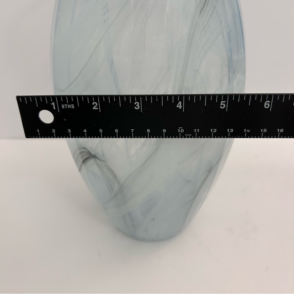 Vintage LUX Italian Glass Vase Vetreria Operaia  Blue Swirl 12” Art Glass Vase - Picture 14 of 14